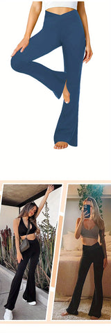 Women's High Waist Flared Leggings - Soft and Comfy Yoga Pants for Dance, Sports and Activewear