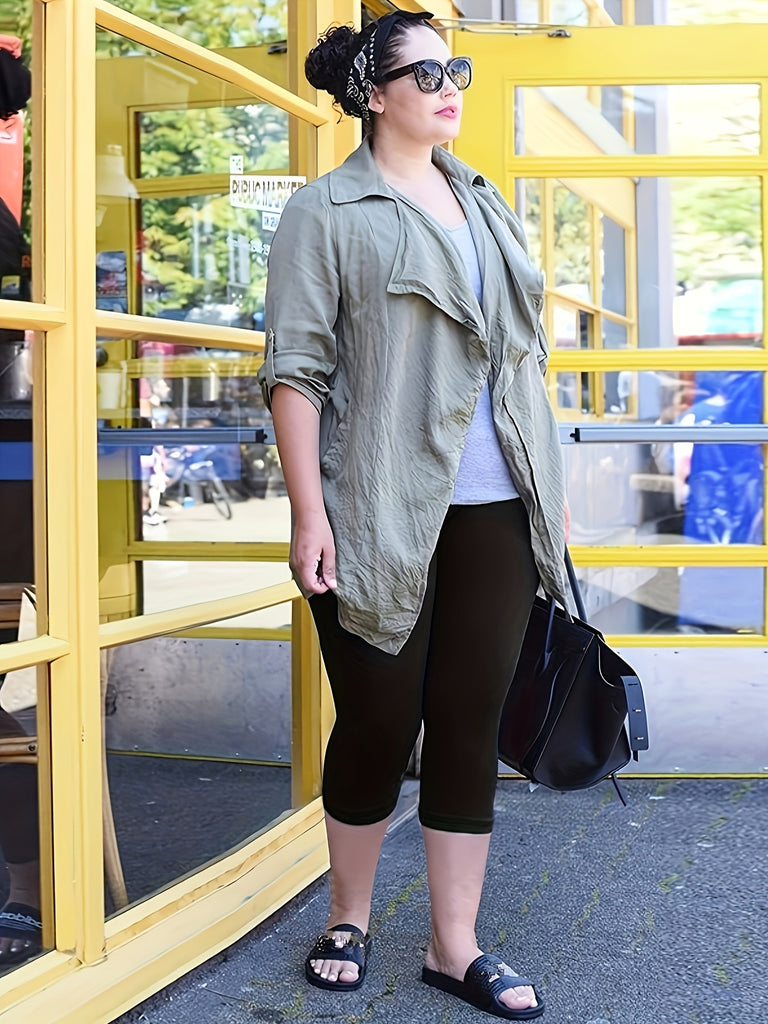 High-Waist Tummy Control Yoga Pants with Pockets, 4-Way Stretch Black Workout Tights