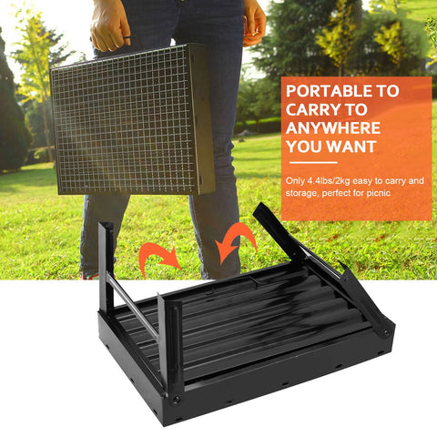 Portable Foldable Charcoal BBQ Grill – Lightweight Camping & Outdoor Smoker for Picnic, Garden & Travel
