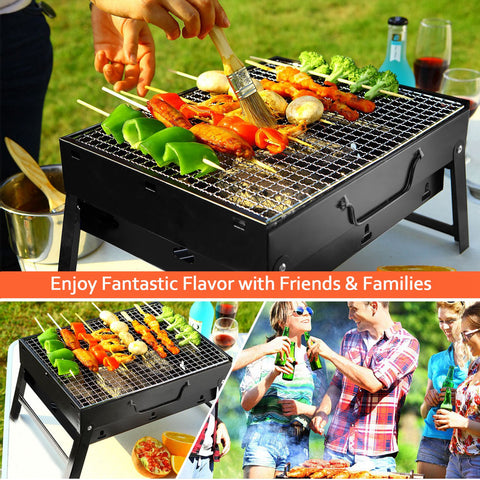 Portable Foldable Charcoal BBQ Grill – Lightweight Camping & Outdoor Smoker for Picnic, Garden & Travel