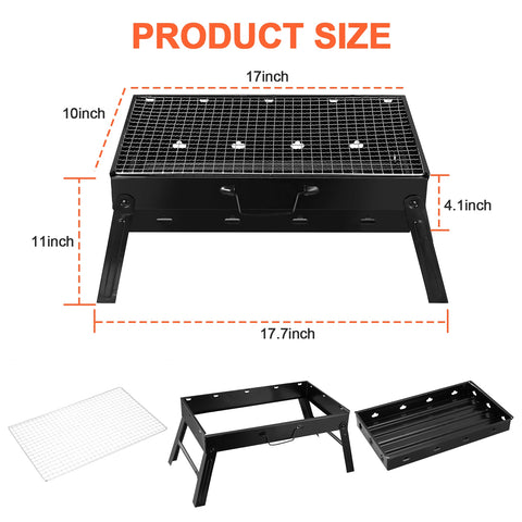 Portable Foldable Charcoal BBQ Grill – Lightweight Camping & Outdoor Smoker for Picnic, Garden & Travel