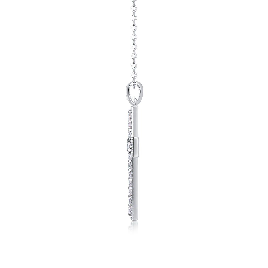 Luxury Faith-Inspired Moissanite Cross Necklace – Sterling Silver