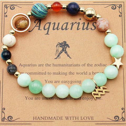 Cosmic Aura Morganite Zodiac Bracelet