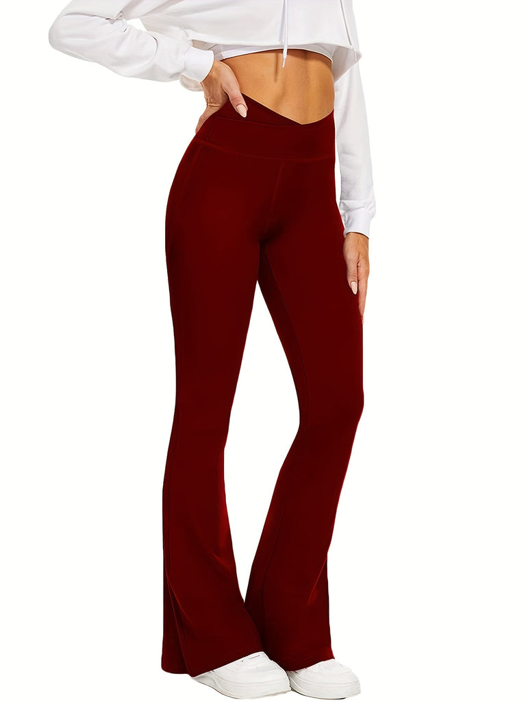 Women's High Waist Flared Leggings - Soft and Comfy Yoga Pants for Dance, Sports and Activewear