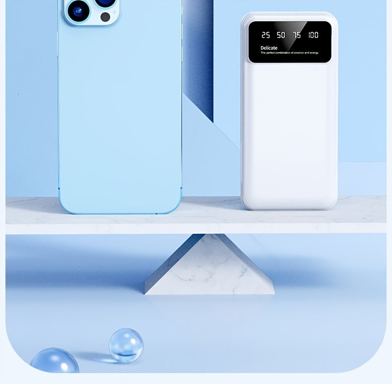 50000mAh Large-Capacity Power Bank – Portable Emergency Charger with LED Indicator, Flashlight, Outdoor Travel Backup Battery for Phones & Electronics