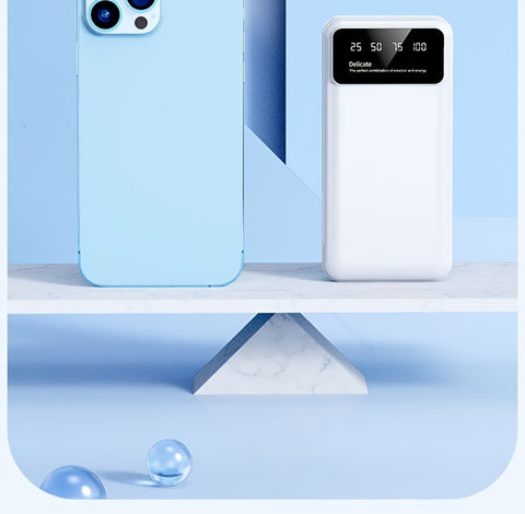 50000mAh Large-Capacity Power Bank – Portable Emergency Charger with LED Indicator, Flashlight, Outdoor Travel Backup Battery for Phones & Electronics