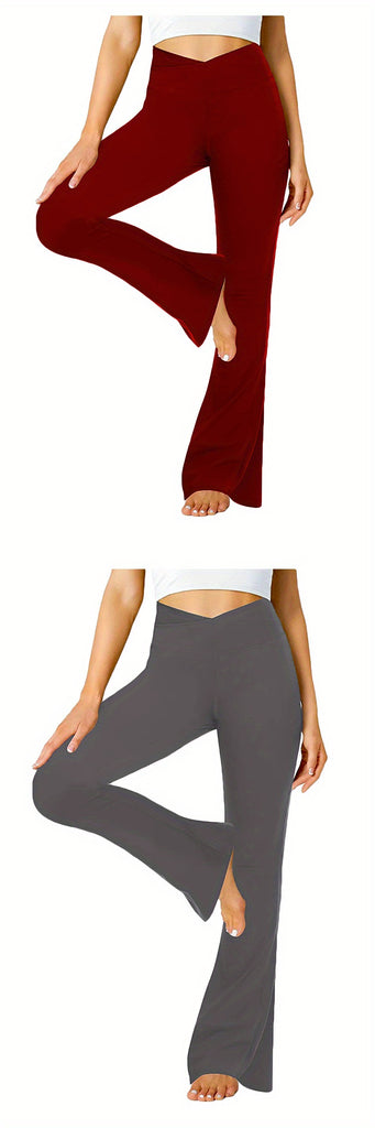 Women's High Waist Flared Leggings - Soft and Comfy Yoga Pants for Dance, Sports and Activewear
