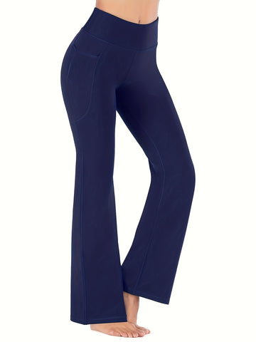 Waist-Shaping Flared Yoga Pants for Fitness & Casual Wear