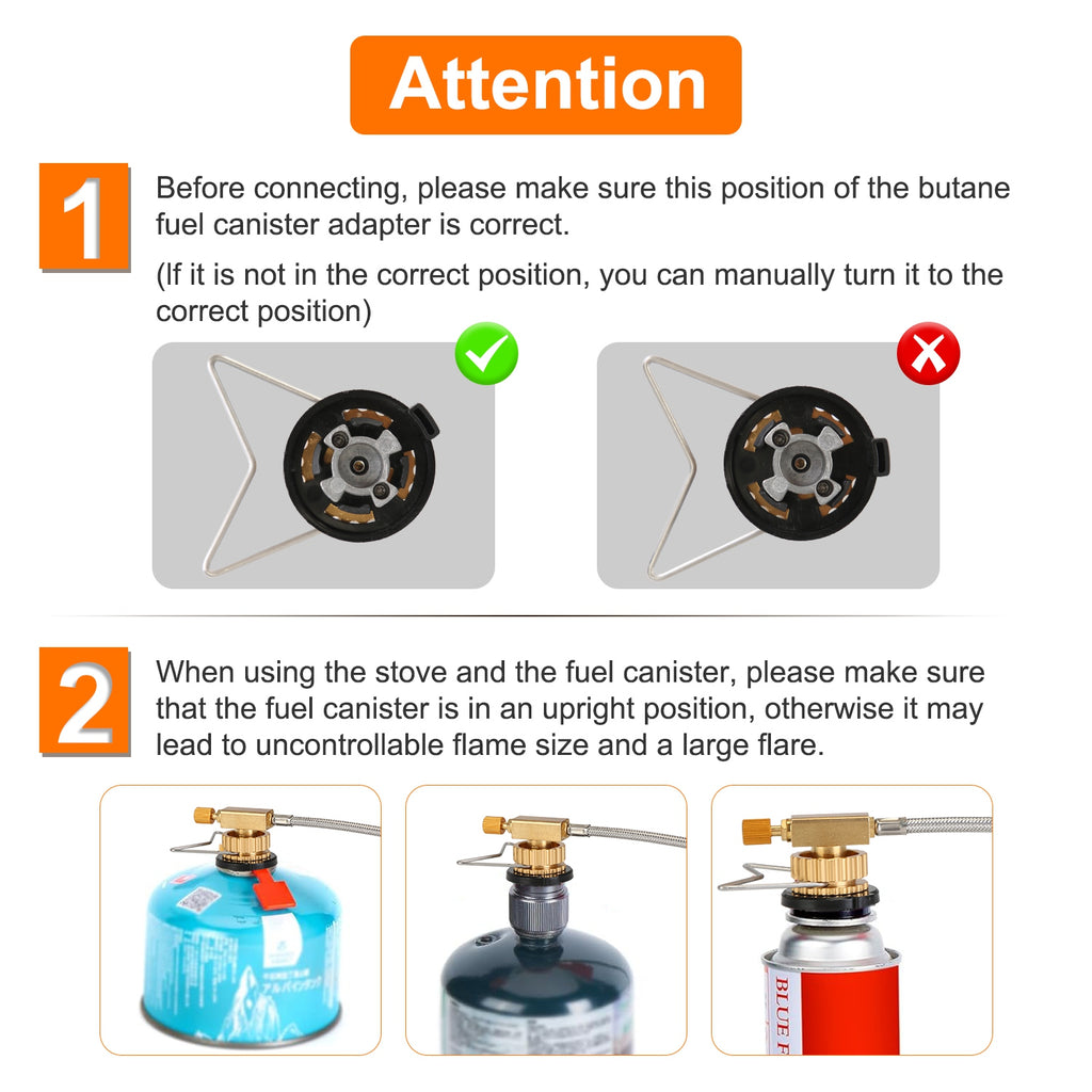 12000W Portable Camping Stove with Igniter – Windproof Backpacking Burner with Carry Case & Cassette Adapter