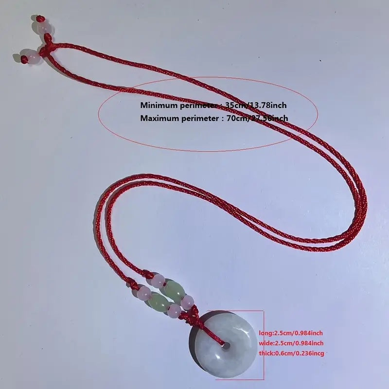 Peace Healing Crystal Jadeite,Circle Coi Stone Pendant