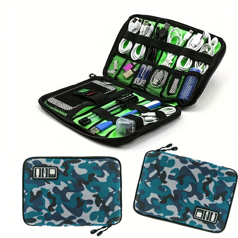 Portable Electronics Accessories Organizer – Travel Case for Cables, Headphones, Earphones & Phone Gear