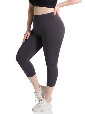 High-Waist Tummy Control Yoga Pants with Pockets, 4-Way Stretch Black Workout Tights