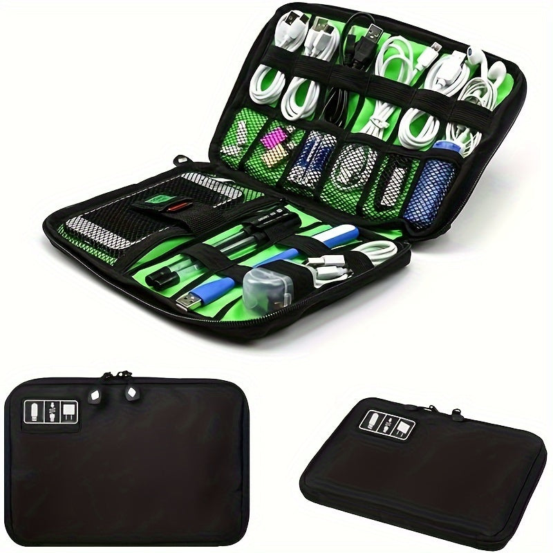 Portable Electronics Accessories Organizer – Travel Case for Cables, Headphones, Earphones & Phone Gear