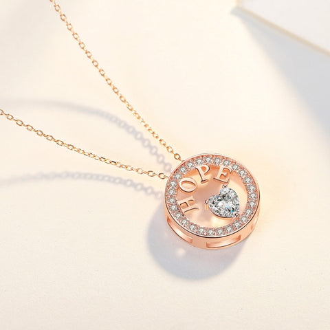 Necklace Zirconia Diamond Hope Pendant Gold plated
