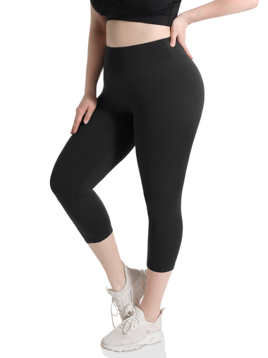 High-Waist Tummy Control Yoga Pants with Pockets, 4-Way Stretch Black Workout Tights