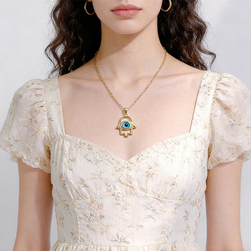 Evil Eye Hand Necklace