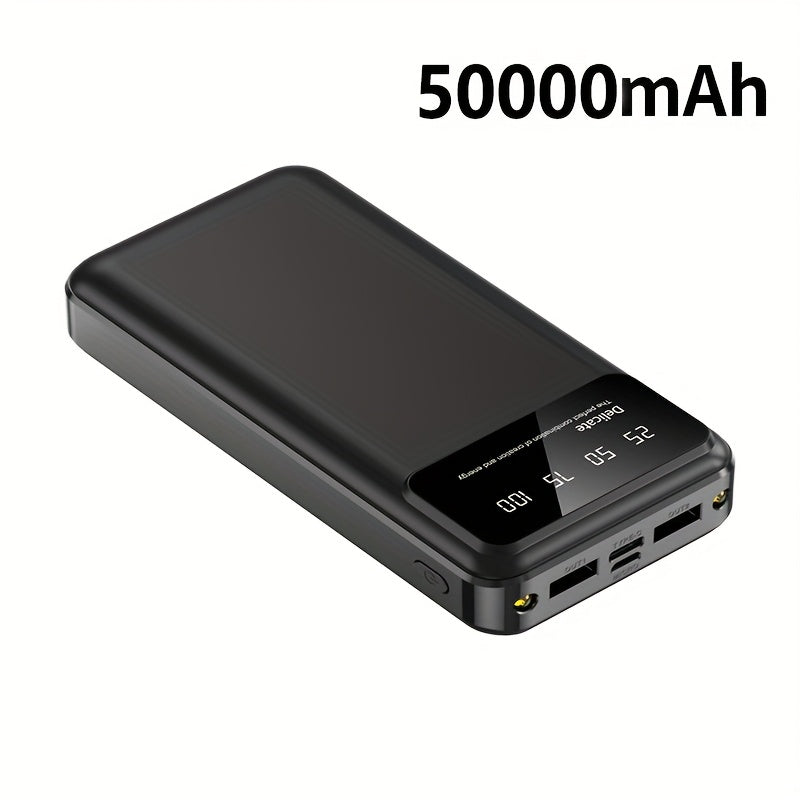 50000mAh Large-Capacity Power Bank – Portable Emergency Charger with LED Indicator, Flashlight, Outdoor Travel Backup Battery for Phones & Electronics