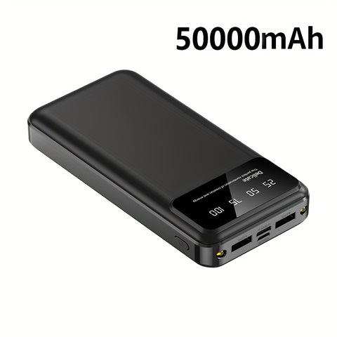 50000mAh Large-Capacity Power Bank – Portable Emergency Charger with LED Indicator, Flashlight, Outdoor Travel Backup Battery for Phones & Electronics