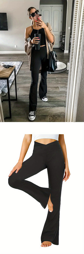 Women's High Waist Flared Leggings - Soft and Comfy Yoga Pants for Dance, Sports and Activewear