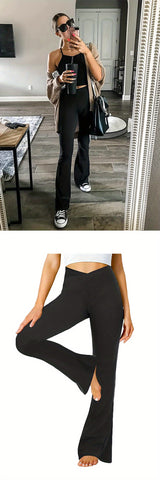 Women's High Waist Flared Leggings - Soft and Comfy Yoga Pants for Dance, Sports and Activewear