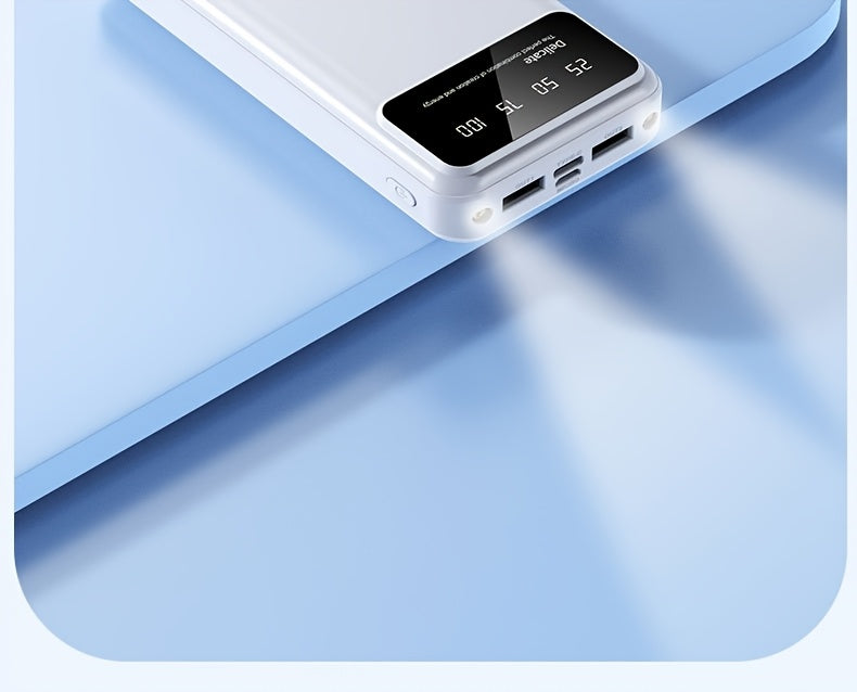 50000mAh Large-Capacity Power Bank – Portable Emergency Charger with LED Indicator, Flashlight, Outdoor Travel Backup Battery for Phones & Electronics