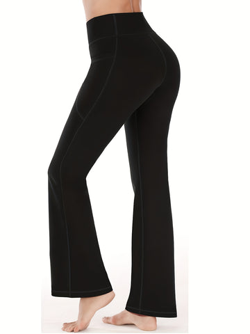 Waist-Shaping Flared Yoga Pants for Fitness & Casual Wear