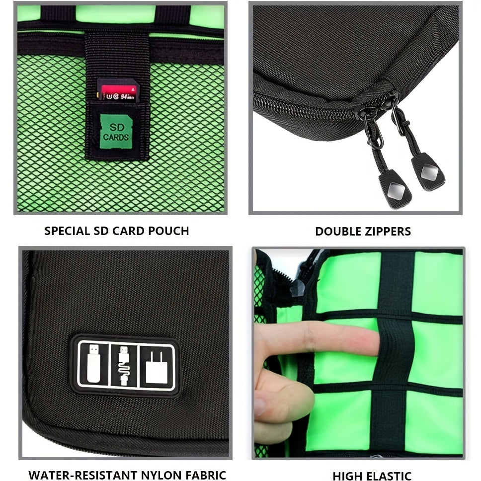 Portable Electronics Accessories Organizer – Travel Case for Cables, Headphones, Earphones & Phone Gear