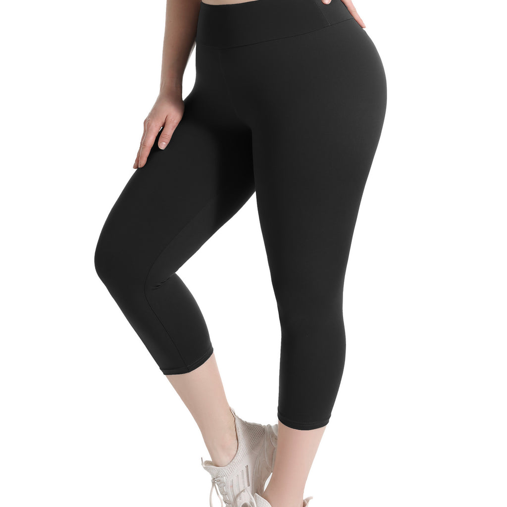 High-Waist Tummy Control Yoga Pants with Pockets, 4-Way Stretch Black Workout Tights