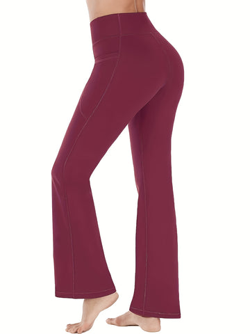 Waist-Shaping Flared Yoga Pants for Fitness & Casual Wear