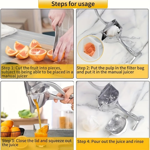 Manual Juicer/Lemon Squeezer/Multi-Functional Hand Press Fruit Extractor with Citrus Clamp