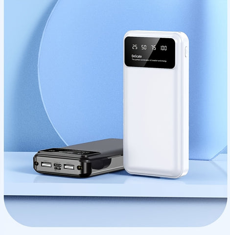 50000mAh Large-Capacity Power Bank – Portable Emergency Charger with LED Indicator, Flashlight, Outdoor Travel Backup Battery for Phones & Electronics