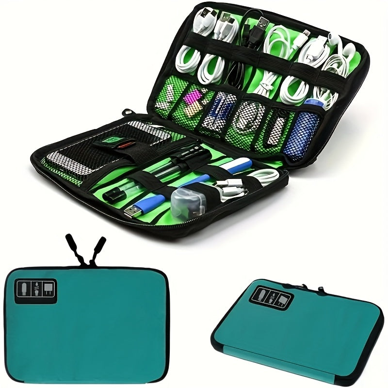 Portable Electronics Accessories Organizer – Travel Case for Cables, Headphones, Earphones & Phone Gear