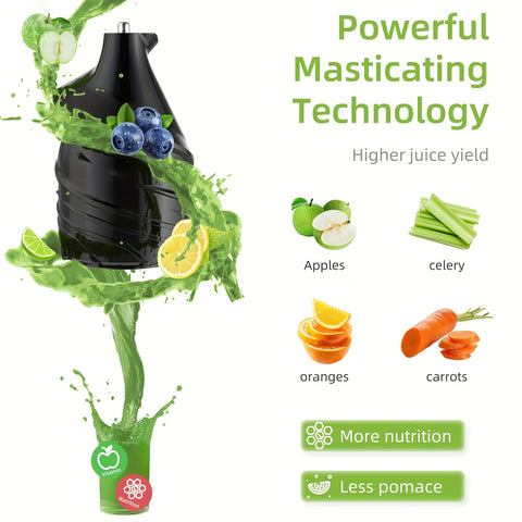 Juicer – Single  Cold Press Juicer for Nutrient-Rich Fruit & Vegetable Juice, BPA-Free, Easy to Clean