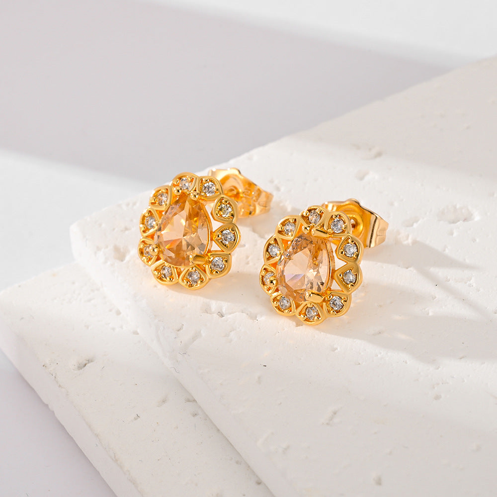 Luxe Prism Zircon Stud Earrings