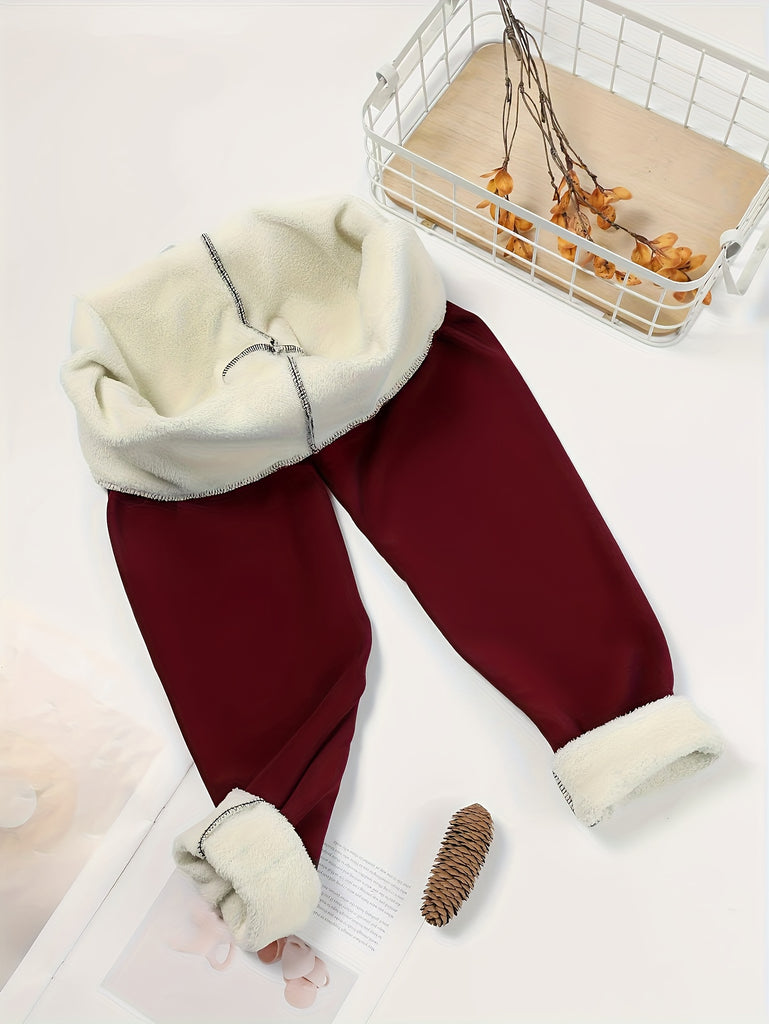 High-Waisted Fleece-Lined Thermal Leggings – Stretchy Winter Yoga & Running Pants, Warm Black Activewear