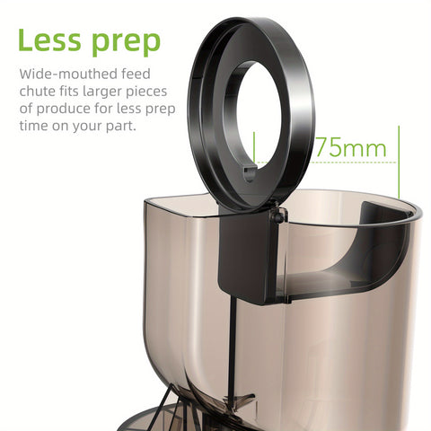 Juicer – Single  Cold Press Juicer for Nutrient-Rich Fruit & Vegetable Juice, BPA-Free, Easy to Clean