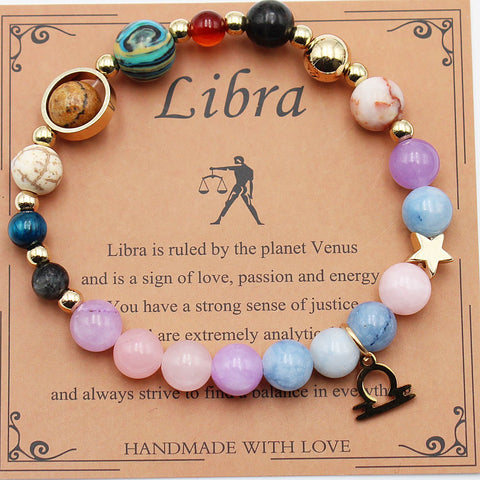 Cosmic Aura Morganite Zodiac Bracelet