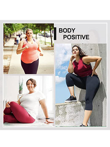 High-Waist Tummy Control Yoga Pants with Pockets, 4-Way Stretch Black Workout Tights