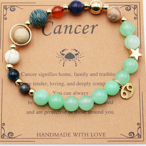 Cosmic Aura Morganite Zodiac Bracelet