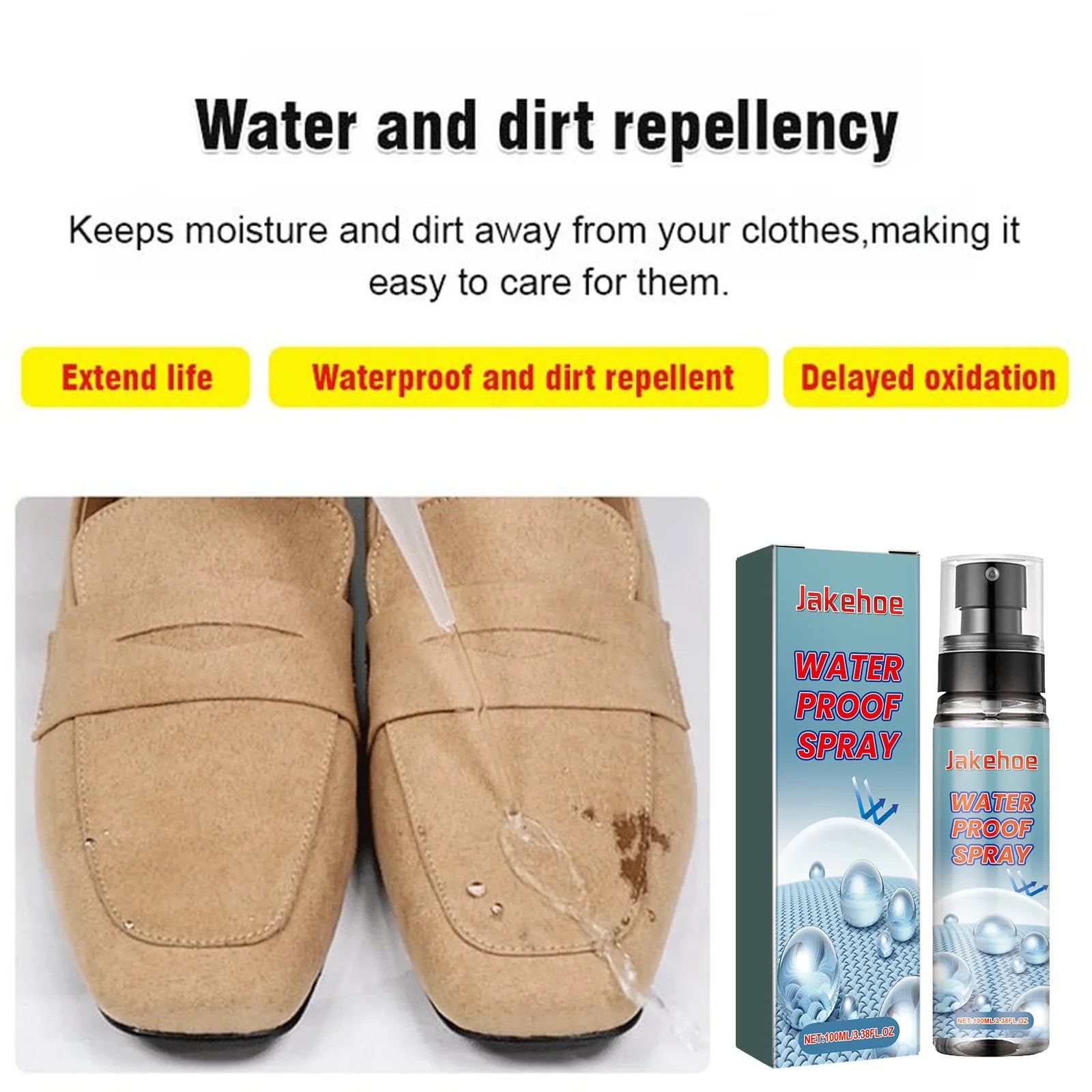 Jakehoe 100ml Waterproof & Stain Repellent Spray – Clothes, Shoes & Bag Protection