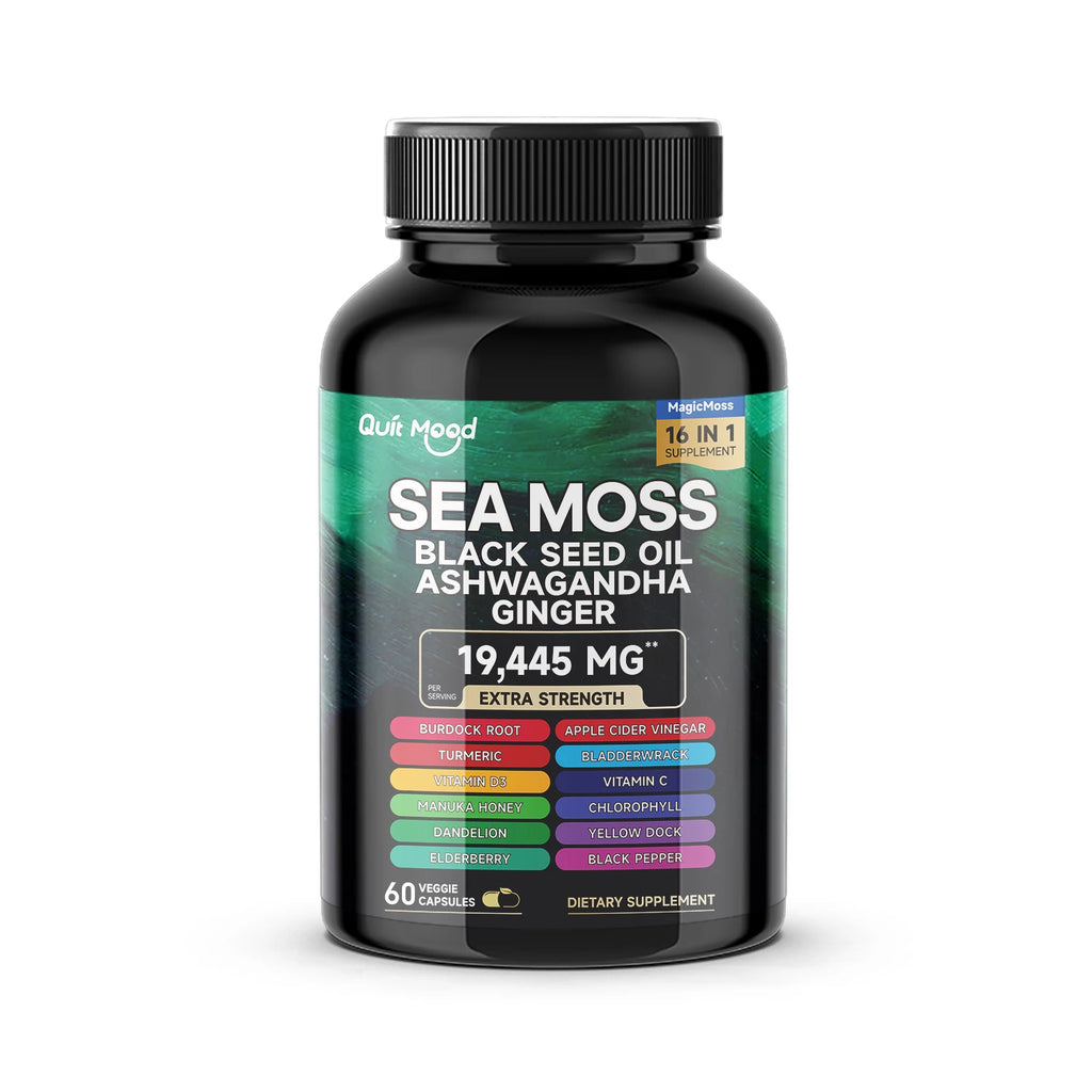 Herbal Sea Moss & Shilajit Capsules – 120-Count Blend with Ashwagandha, Turmeric & More