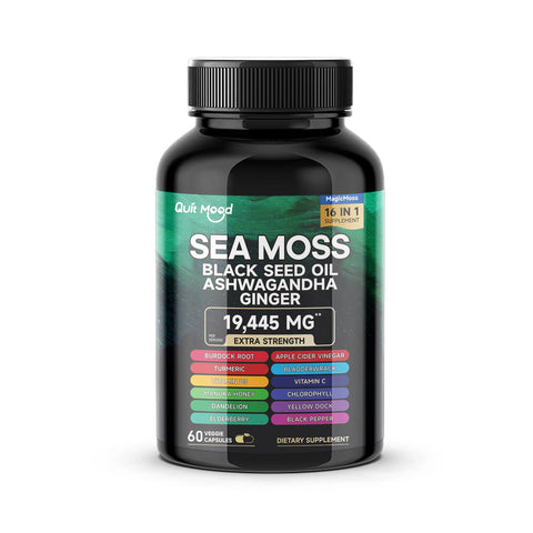 Herbal Sea Moss & Shilajit Capsules – 120-Count Blend with Ashwagandha, Turmeric & More