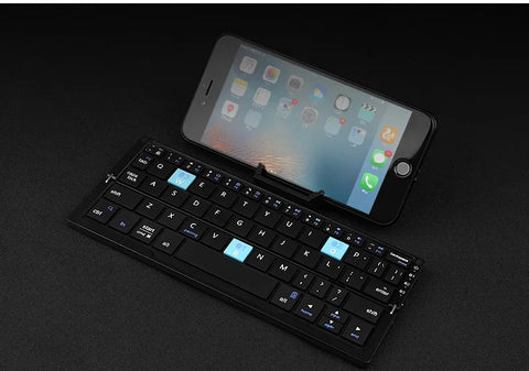 Foldable Pocket Keyboard with Stand – Rechargeable Wireless Keyboard for Phones & iPad