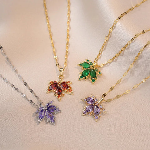 Elegant Micro-Inlaid Zircon Butterfly Choker Necklace