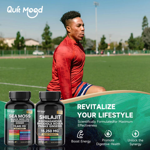 Herbal Sea Moss & Shilajit Capsules – 120-Count Blend with Ashwagandha, Turmeric & More