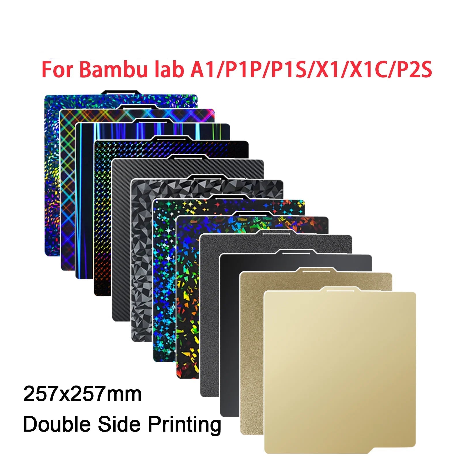 P2S Dual-Sided PEO/PEY Spring Steel Build Plate for Bambu Lab X1/P1 Series