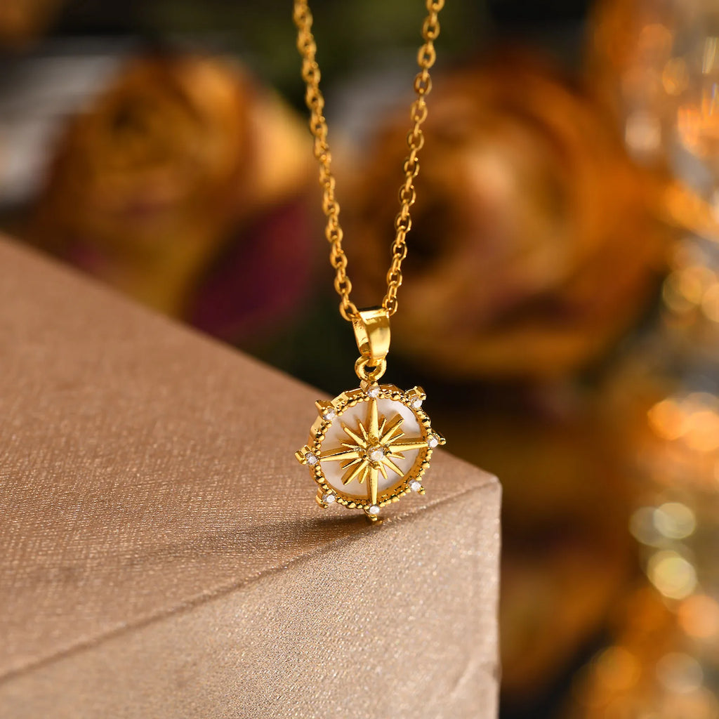 18K Gold Plated Sunflower Necklace – Waterproof Stainless Steel Pendant