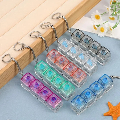 LED Keyboard Keychain Clicker – Light-Up Stress Relief Fidget Toy
