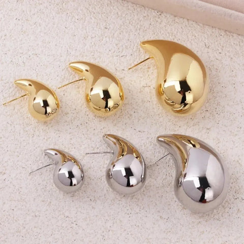 Classic Water Drop Post Earrings for Women – Smooth Polished Style