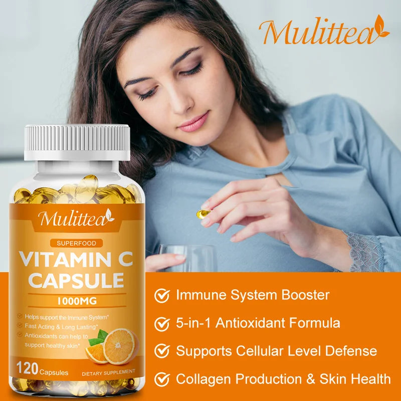 Vitamin C 1000mg – Mulittea Beauty & Health Helper for Skin, Hair & Nails”